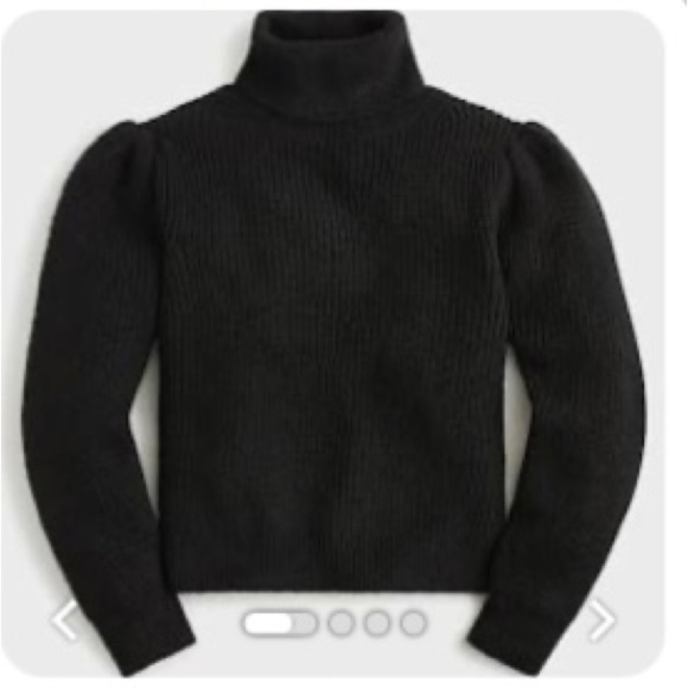 JCrew cropped, puff shoulder sweater